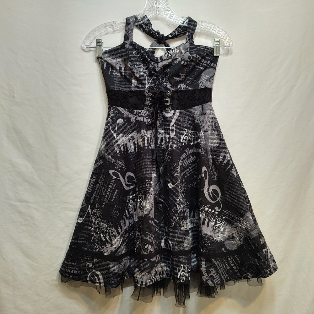 Hot Topic Music Note and Piano Halter Dress